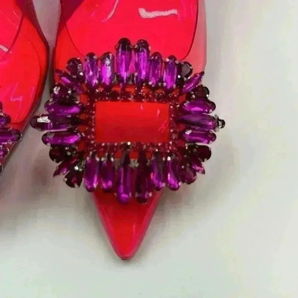 🆕 w/box Good American Cinder-f**cking Rella pumps hot pink /purple heels… - Picture 3 of 11